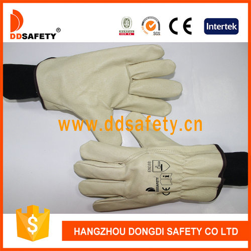 Pig grain leather glove-DLD412